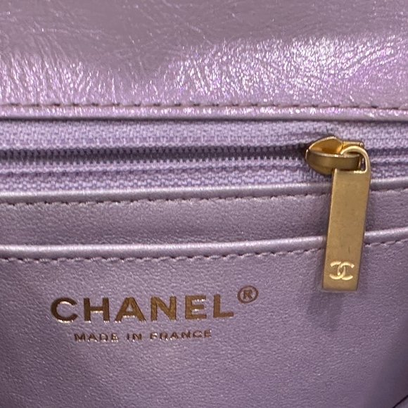 CHANEL 24P LAVENDER CALFSKIN MINI REISSUE 2.55 BAG GOLD HW - Picture 13 of 15
